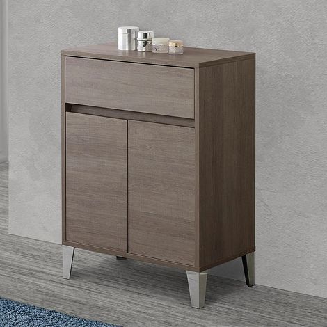 Mobiletto multiuso da 60 cm Way 2 ante e un cassetto in rovere scuro (1/4)