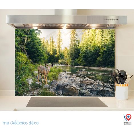 Fond de hotte : Biche-et-rivière - Verre trempé - 90 cm - 60 cm (1/5)