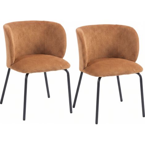 Lot de 2 Chaises Salle à Manger Orange Chenille, 120 kg (1/5)