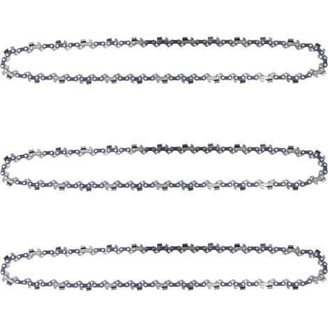 Lot de 3 Chaînes pour Tronçonneuses, Chaine Tronconneuse pour Guide-Chaîne de 14" (35 cm), Chaine de Tronconneuse, 52 Maillons d'Entraînement, Chaîne de Tronçonneuse Faible Rebond