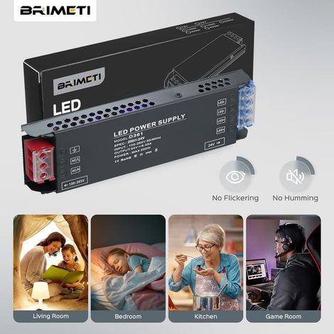 Transformer 220V 24V LED Driver 100W Ultra Thin Transfo 4.16A Power Supply Adapter, 220V AC to 24V DC Converter, Low Voltage Transfo LED Constant Voltage Power Supply (1/4)