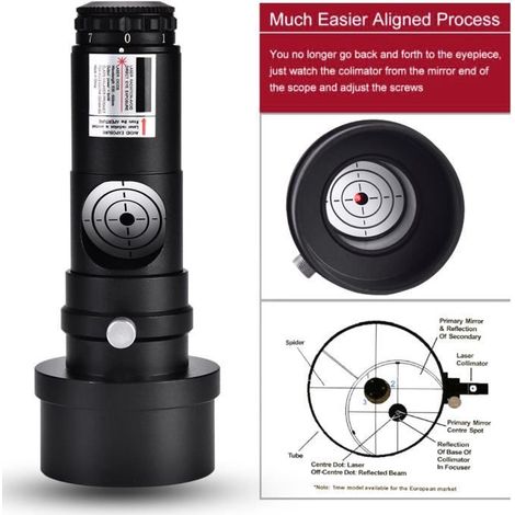 1,25 "Collimateur Laser 2" Adaptateur 7 Luminosité pour Newton Télescopes