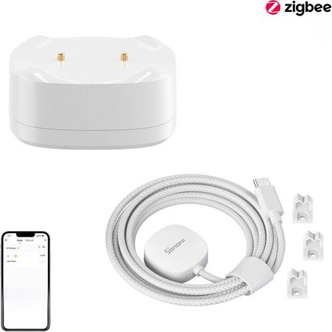 Kit de sensor de inundación/fuga de agua ZigBee SONOFF SNZB-05P + cable WLDC200