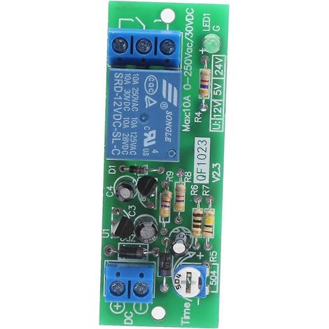Module relais temporisé avec interrupteur de temporisation pour appareils électroniques de haute précision QF1023-A-10M 0-10 minutes DC12V (1/4)