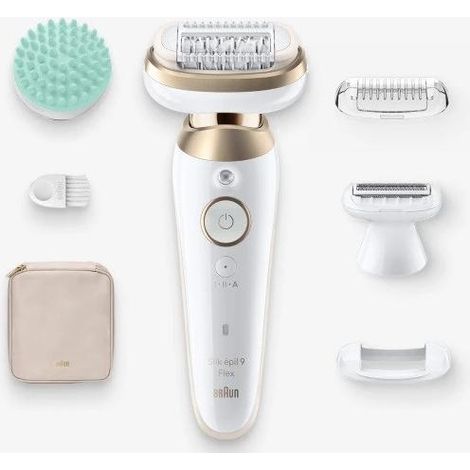 Braun Silk-épil 9 Flex 9-071 3D 40 pinzas Oro, Blanco