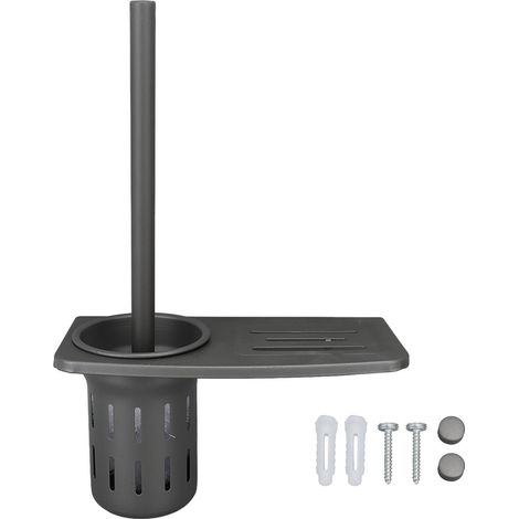 Support mural pour brosse de toilette en aluminium spatial, ensemble de brosses de toilette, suspension pratique, nettoyage efficace, style 1 (1/5)