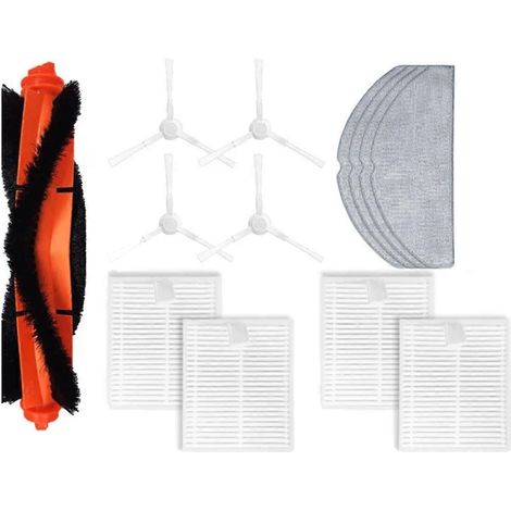 Accessoires pour aspirateur robot Xiaomi E10 E12 B112 : brosse principale, filtre et lingette de rechange (1/4)