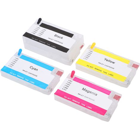 Cartouche d'encre de remplacement 4 couleurs grande capacité pour imprimante jet d'encre HP 952 953 954 955 (1/5)