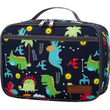 Portapranzo per bambini, contenitore termico per il pranzo per ragazzi e ragazze, set riutilizzabile per il pranzo a scuola, al lavoro, per picnic o viaggi (Dinosauro) (1/5)
