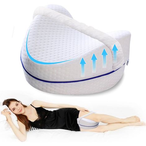 Oreiller orthopédique pour les jambes, oreiller en mousse à mémoire de forme pour les personnes dormant sur le côté, soulage la sciatique et les douleurs aux jambes (1/5)