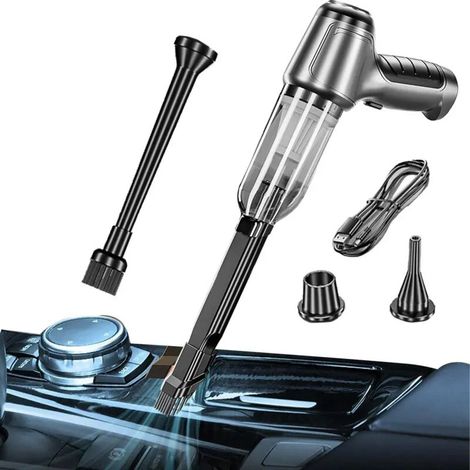 Aspirapolvere per auto senza fili da 120 watt – mini scopa ricaricabile per la pulizia degli interni, potente, senza fili e compatta - Crezuo