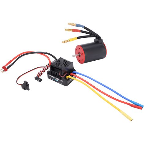 Moteur brushless étanche 3650 3100KV, variateur électronique 60A, câble long pour voiture RC 1/10 (1/5)