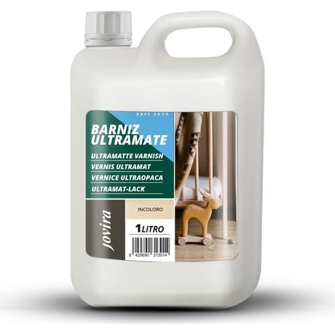 Vernis à l'eau ultra mat. Protection et décoration des bois extérieurs et intérieurs. 1 Litre, Incolore (1/4)