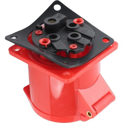 Prise industrielle étanche 32A triphasée IP44 3P+E anti-poussière 380V-415V pour chantier (1/5)