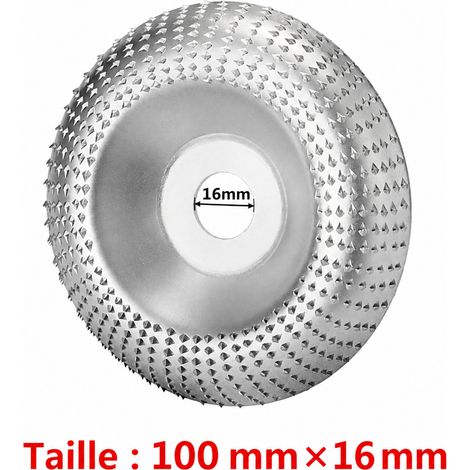 Disque à sculpter et poncer le bois pour meuleuse, diamètre intérieur 16 mm, modèle 16 argenté, finition argenté 120 g – Livraison gratuite (1/5)