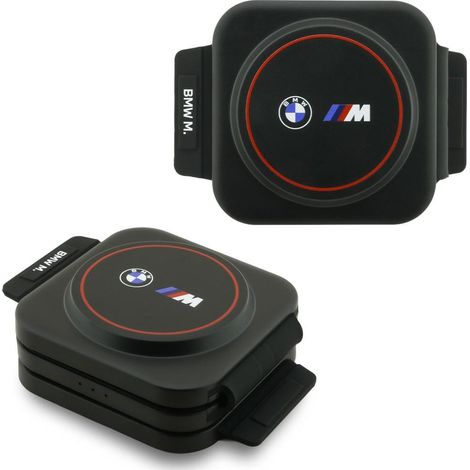 Cargador inalámbrico 3 en 1 BMW M Qi2 de 15 W con logotipo impreso, color rojo. (1/5)
