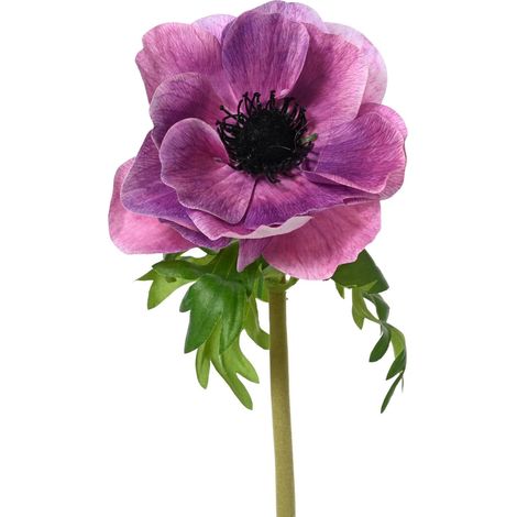 DECORIS ANÉMONE ARTIFICIELLE AVEC TIGE - 13 X 50 CM - FLEUR ARTIFICIELLE AVEC UNE FLEUR - FLEURS DÉCORATIVES POUR DÉCORATION FLO