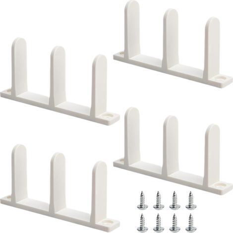 Juego de 4 guías para puertas correderas, herrajes resistentes con tornillos, guía de reducción de ruido, piezas de repuesto para rieles de derivación, para uso en interiores en casas y apartamentos. (1/5)