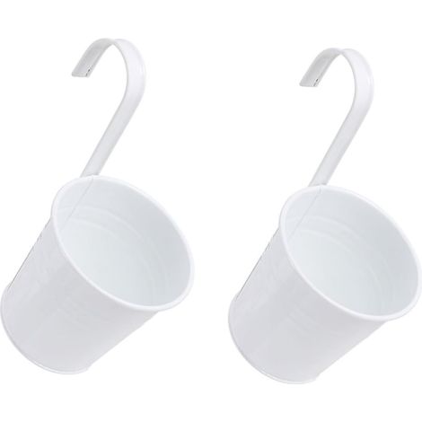 Pots de fleurs suspendus en fer avec crochet amovible, lot 2, support polyvalent pour et objets (1/5)
