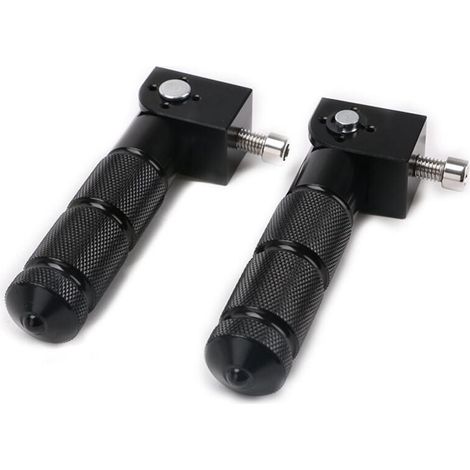 M8 Repose-pieds Pliables pour Moto, 2 Pièces Pédales en Aluminium pour Moto électrique Anti-dérapant 8MM Universel 90 Degrés Fixe Pliant la Tige de Support de Pédale de Passager(Le noir) (1/4)