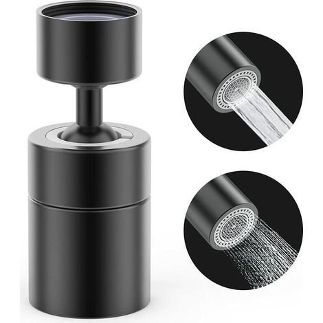 Faucet Extender - 360° Swivel Dual-Flow Aerator - For Kitchen Sink Bathroom Tap - Chrome Brass - 1 Piece