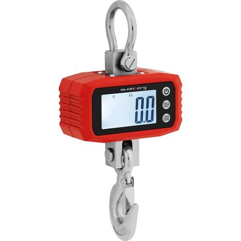 Crochet-peseur balance suspendue dynamomètre peson digital balance portable à crochet mobile numérique 1 000 kg/0,1 kg avec écran lcd acier inoxydable aluminium - (1/4)