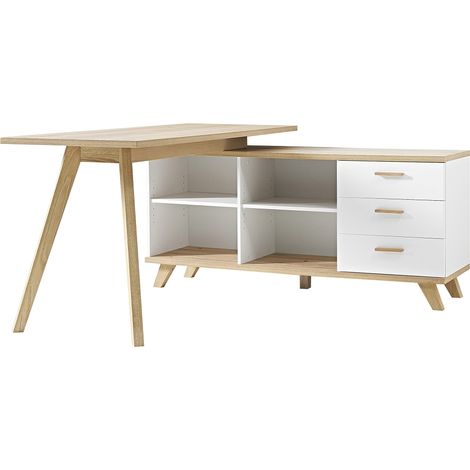 Bureau, Chêne, Taupe, 144 x 75 x 145 cm (1/5)