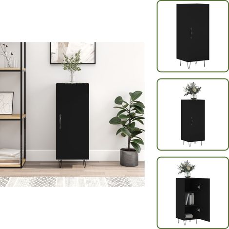 Buffet Noir 34,5x34x90 cm Bois d'ingénierie - Buffet Noir - Meuble Rangement - Armoire Moderne - Mobilier Salon - Décoration Intérieur