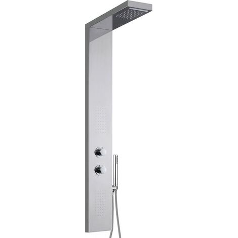 Colonna Doccia ERMES - 140x20x4 cm - Inox cromato con Miscelatore Meccanico e Deviatore Incorporati (1/4)