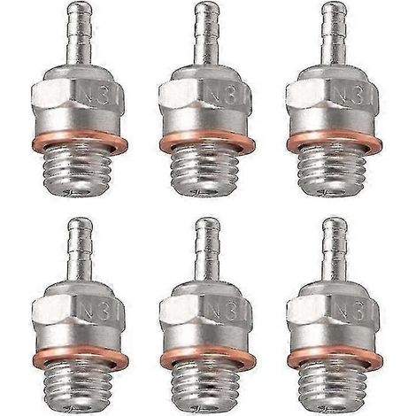 6 bougies d'allumage de type N3 compatibles avec les voitures télécommandées à moteur nitro compatibles OS 8 (1/5)