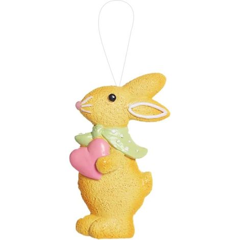 KOWOLL Pendentif lapin de Pâques en résine, décoration suspendue lapin en pain d'épice pour Pâques (1/5)