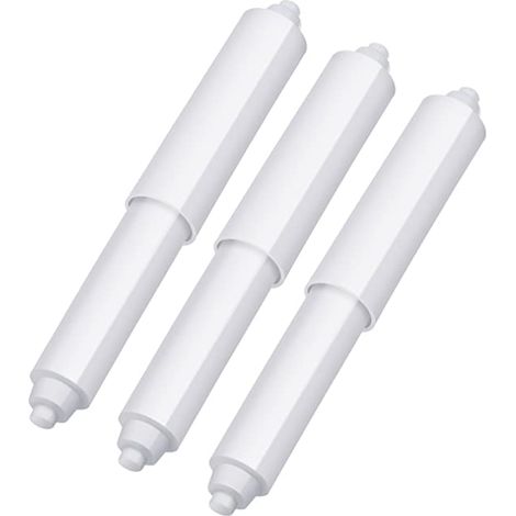 Portarrollos de papel higiénico de plástico con resorte (paquete de 3) (blanco) (1/5)