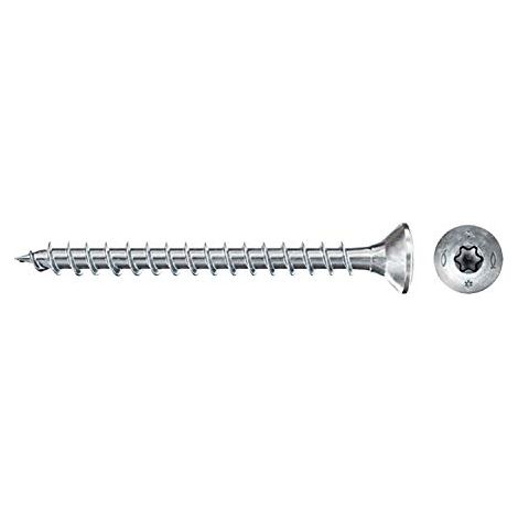 Fischer 500x  Power-Fast II  FPF II  CTF 3  x 20  mm BC  testa svasata  con impronta  TORX TX10  filetto pieno  zincatura galvanica  blu passivato  - 670007 (1/3)