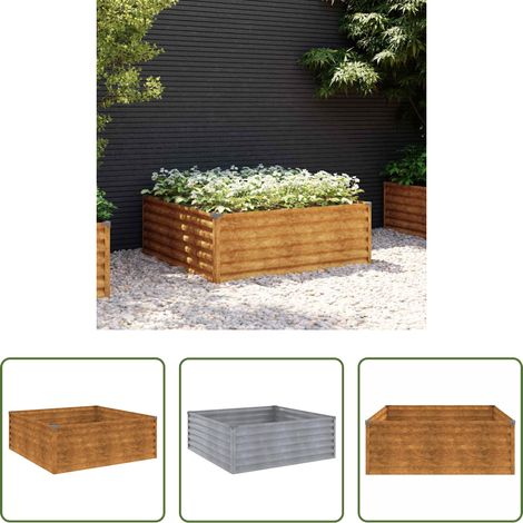 Gartenbeet - Hochbeet 100x100x36 cm Cortenstahl (1/5)