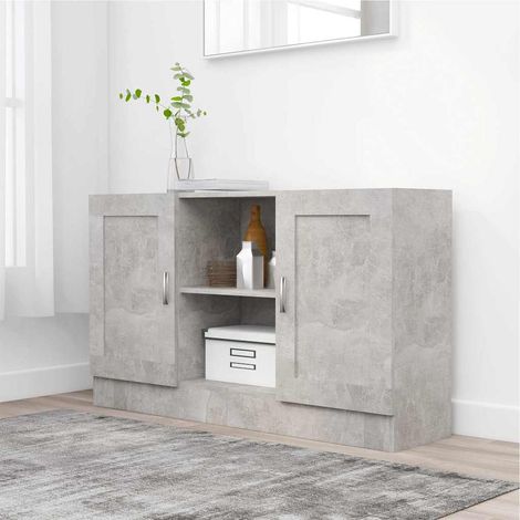 802781 vidaXL Sideboard Concrete Grey 120x30,5x70 cm Engineered Wood (1/5)