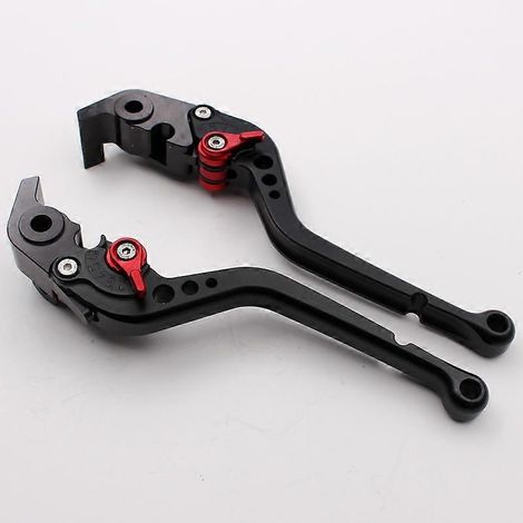 Poignée de levier de frein, d'embrayage et de klaxon CNC pour motos Ducati 1199 Panigale (longue poignée noire) (1/5)