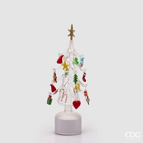 EDG Enzo De Gasperi Pino Twist Natalizio con Decori LED H36 Ø9 cm Multicolor con Movimento e Luci (1/4)