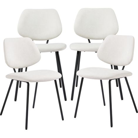 Esszimmerstuhl Köma 4er Set Webstoff Beige [en.casa]