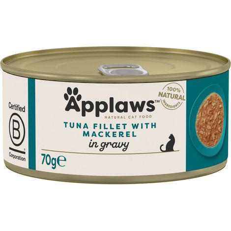 Applaws Premium Nourriture humide pour chat Adulte Filet Thon Maquereau 70 g (1/3)