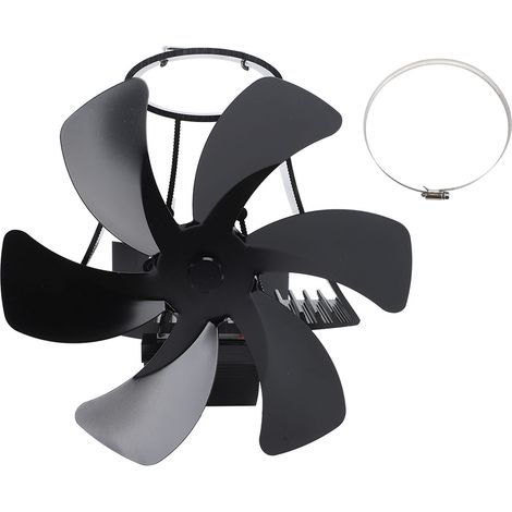 Decdeal Support mural magnétique à 6 lames pour poêle à chaleur, ventilateur, tuyau de cheminée, Installation magnétique pour brûleurs à bois, noir