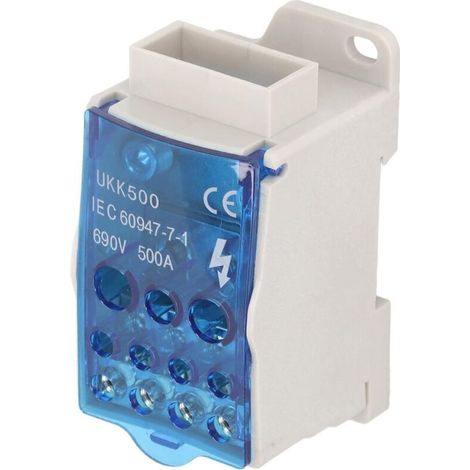 SABIR Boîte de distribution de bornes 500A 35mm DIN Rail Bornier Boîte de jonction d\'alimentation AC 690V (1/4)