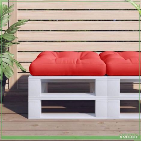 360431 Coussin de palette rouge 50x50x12 cm tissu (1/5)