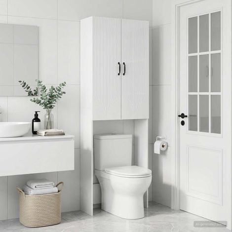 vidaXL Mobile Bagno HOORN Bianco Lucido 66 x 25,5 x 190 cm (1/5)