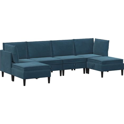 Ensemble de meubles pour le salon 6 pcs Bleu Velours vidaXL (1/5)