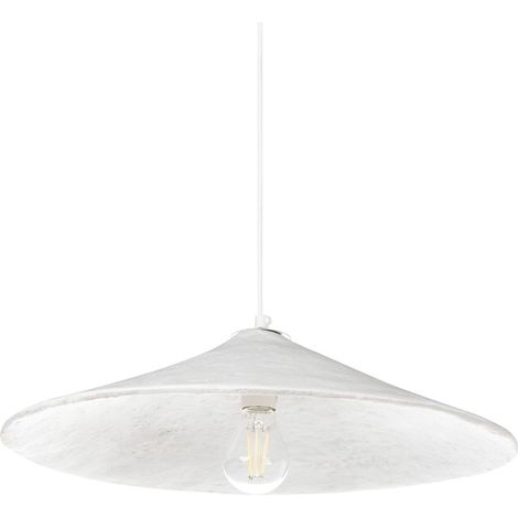 Pendant Lamp PORONGOS Papier-Mâché White