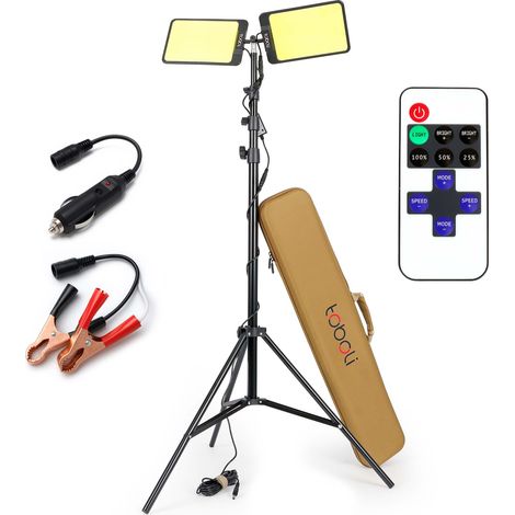 Wiltec Lampada da campeggio LED V3, estensibile 12V per illuminazione outdoor