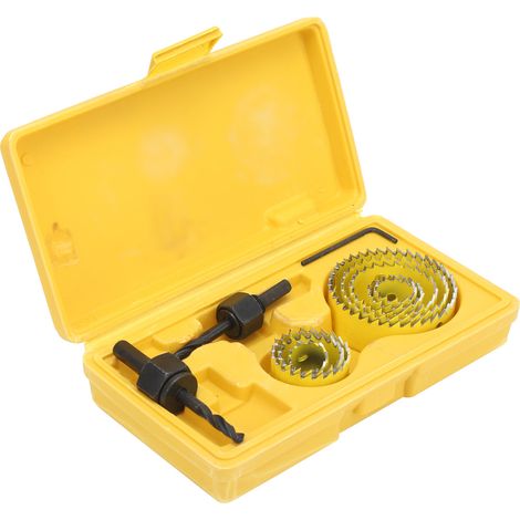 Jeu de 11 scies cloches, outil de menuiserie, diamètre 19–64 mm, jaune (1/5)