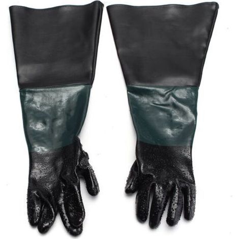 gants de sablage en caoutchouc cabinet de sablage dynamitage 60CM gants de sablage en caoutchouc