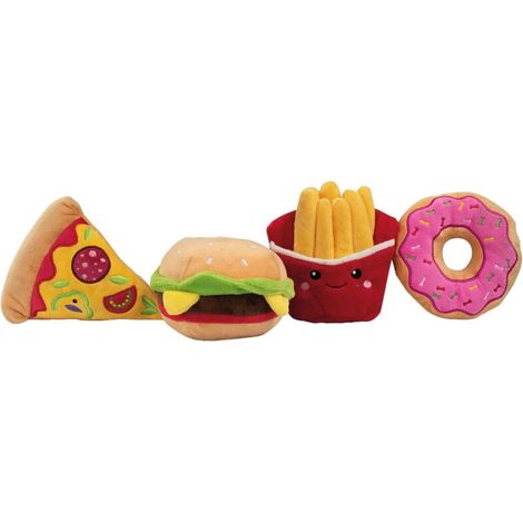 Un ensemble de 4 peluches « fast-food »