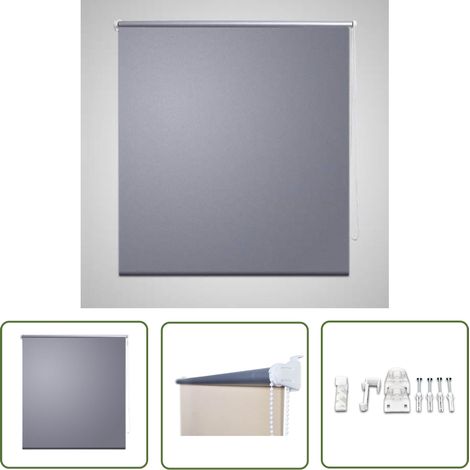 Verdunkelungsrollo 140 x 175 cm grau - Verdunkelung Rollo - Fensterrollo - Raffrollo - Gardine - Raumteiler (1/4)
